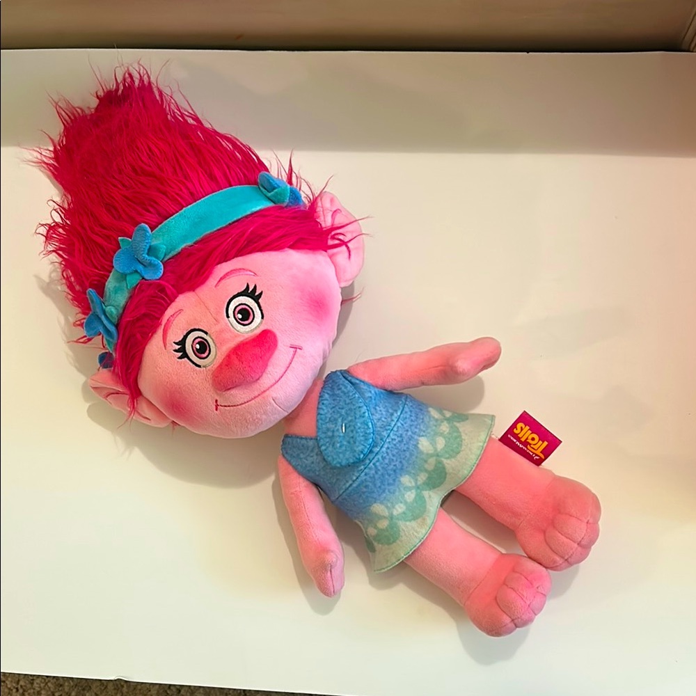Large Trolls Princess Poppy Plush Doll with Pink Hair